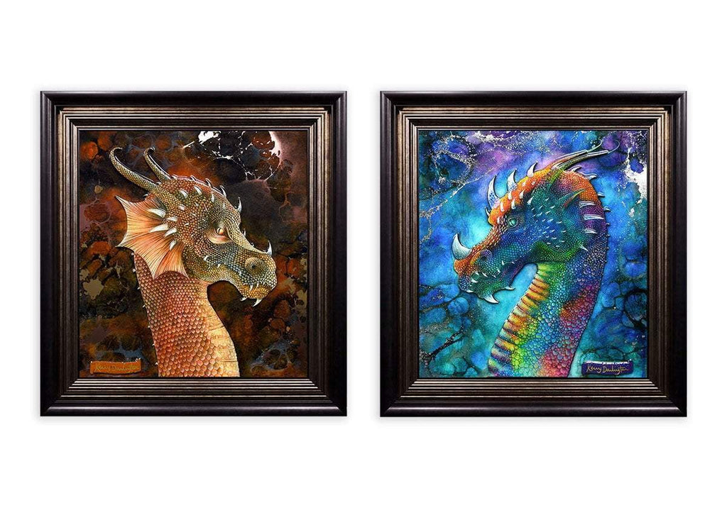 Dragon Of Hidden Treasures & Dragon Of The Underworld - Edition - Matching SET by artist Kerry Darlington - Wyecliffe Galleries