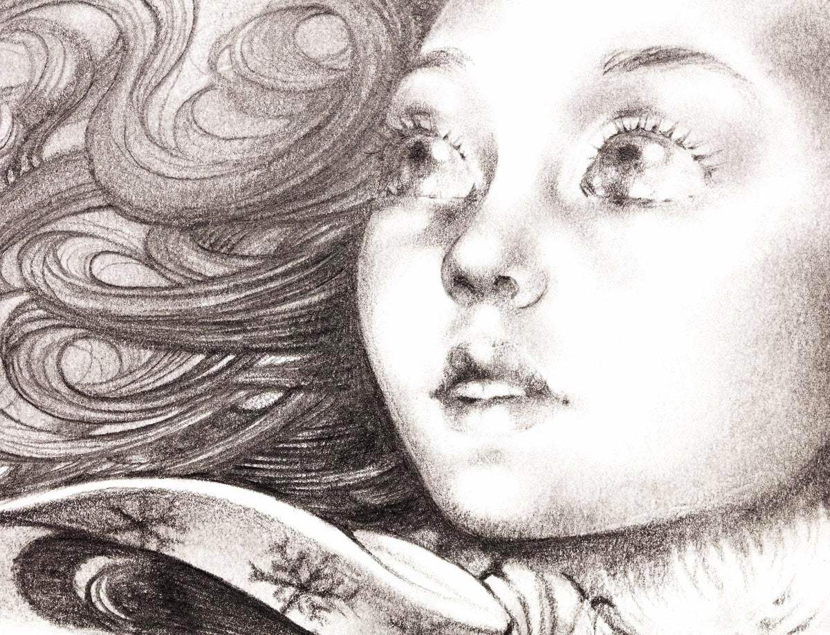 East of the Sun West of the Moon - Original Sketch - SOLD by artist Kerry Darlington - Wyecliffe Galleries