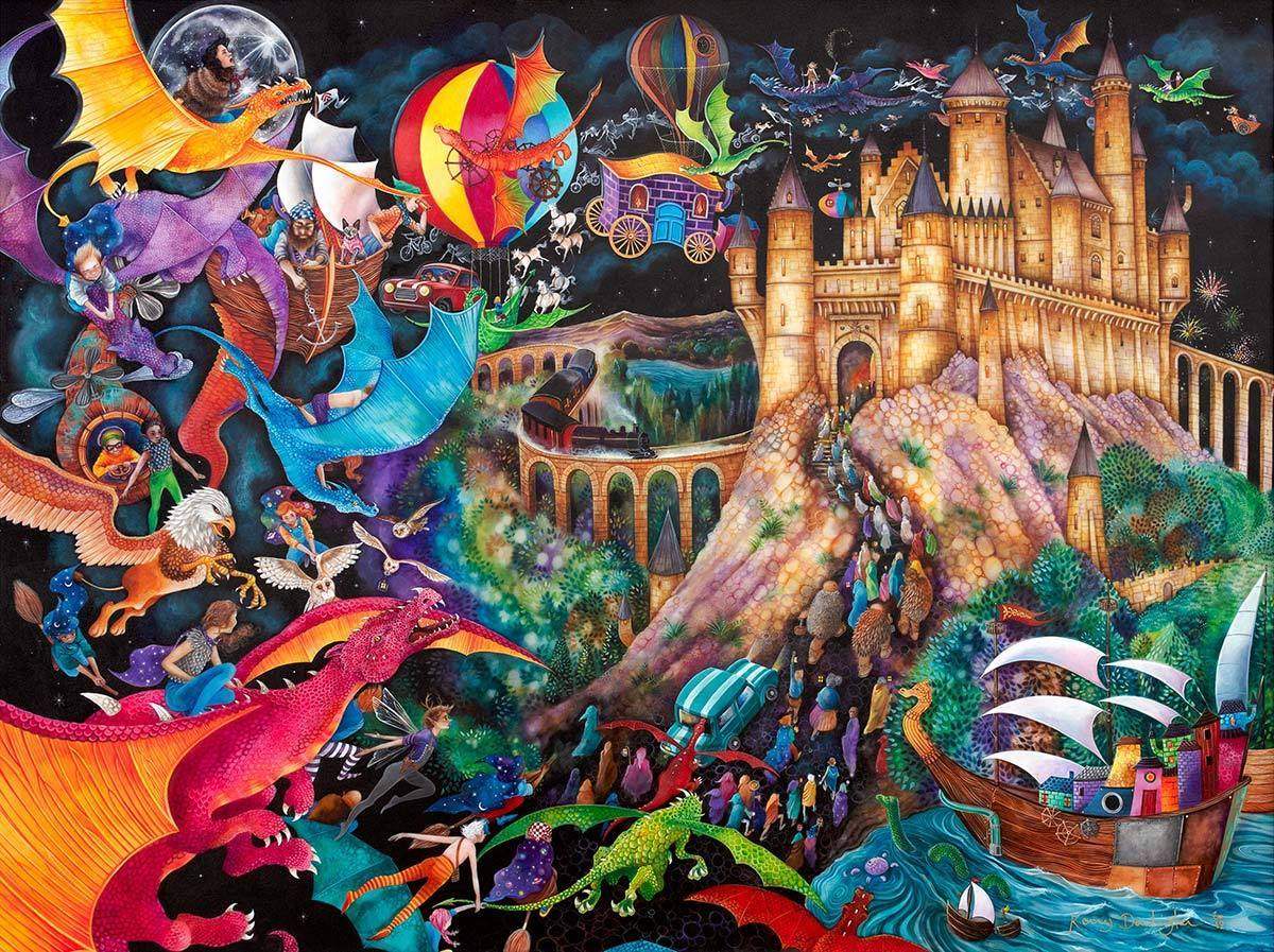 Flight of the Dragons - Original - SOLD by artist Kerry Darlington - Wyecliffe Galleries