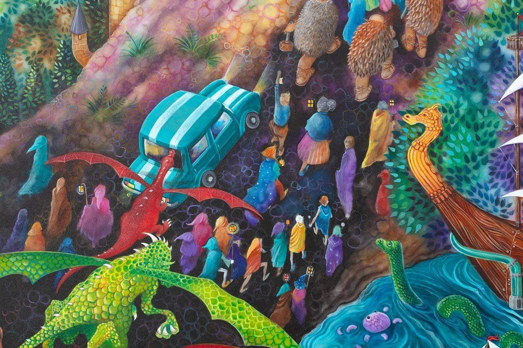 Flight of the Dragons - Original - SOLD by artist Kerry Darlington - Wyecliffe Galleries