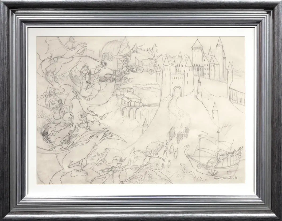 Flight of the Dragons - SKETCH - SOLD by artist Kerry Darlington - Wyecliffe Galleries