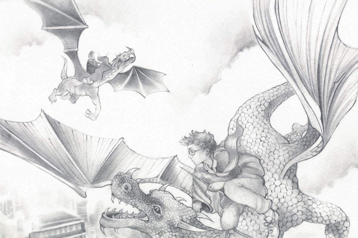 Flight Over St Pauls - Sketch Edition by artist Kerry Darlington - Wyecliffe Galleries