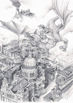 Flight Over St Pauls - Sketch Edition by artist Kerry Darlington - Wyecliffe Galleries