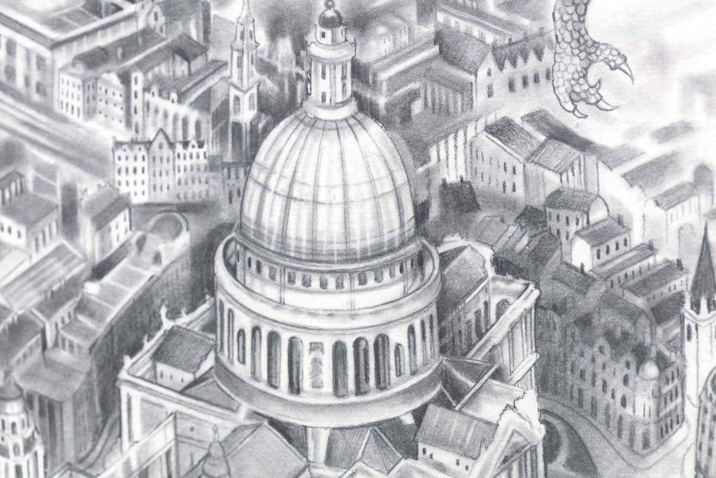 Flight Over St Pauls - Sketch Edition by artist Kerry Darlington - Wyecliffe Galleries