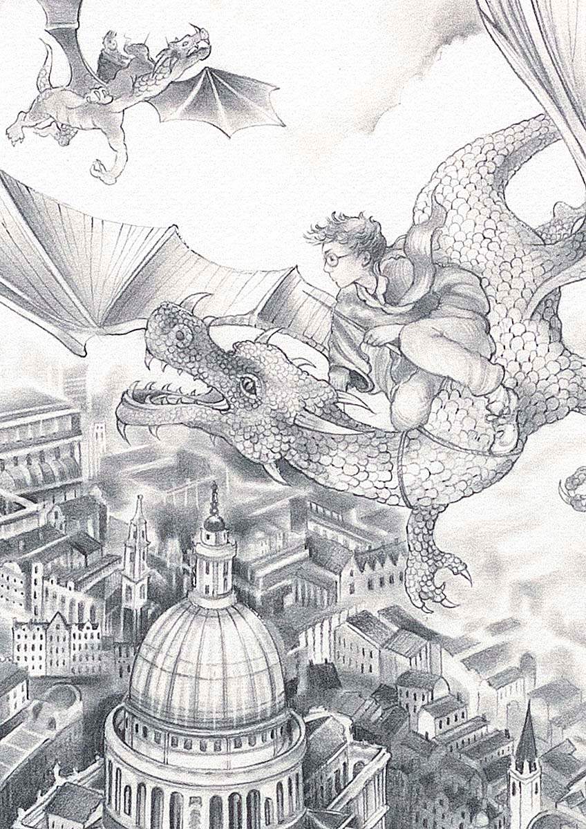 Flight Over St Pauls - Sketch Edition by artist Kerry Darlington - Wyecliffe Galleries