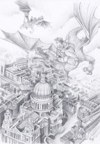 Flight Over St. Pauls - Original - SOLD by artist Kerry Darlington - Wyecliffe Galleries