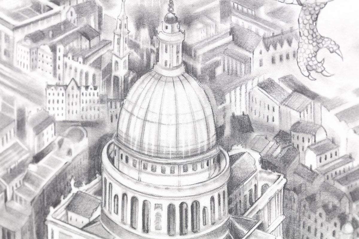 Flight Over St. Pauls - Original - SOLD by artist Kerry Darlington - Wyecliffe Galleries