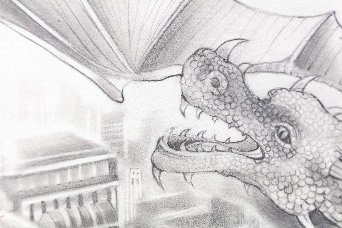 Flight Over St. Pauls - Original - SOLD by artist Kerry Darlington - Wyecliffe Galleries