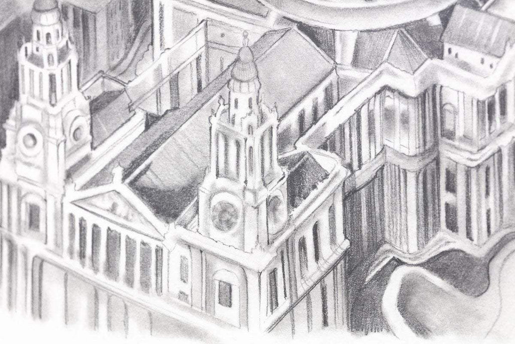 Flight Over St. Pauls - Original - SOLD by artist Kerry Darlington - Wyecliffe Galleries