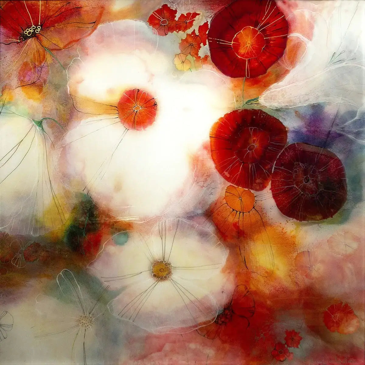 Floral - SOLD by artist Kerry Darlington - Wyecliffe Galleries