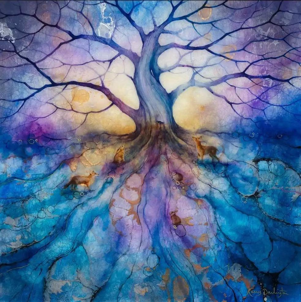 Gather and Listen - ORIGINAL - SOLD by artist Kerry Darlington - Wyecliffe Galleries