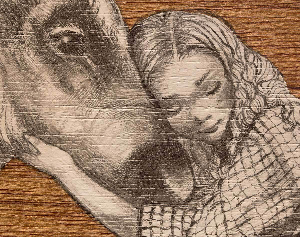 Gerda and the Reindeer - Original - SOLD by artist Kerry Darlington - Wyecliffe Galleries