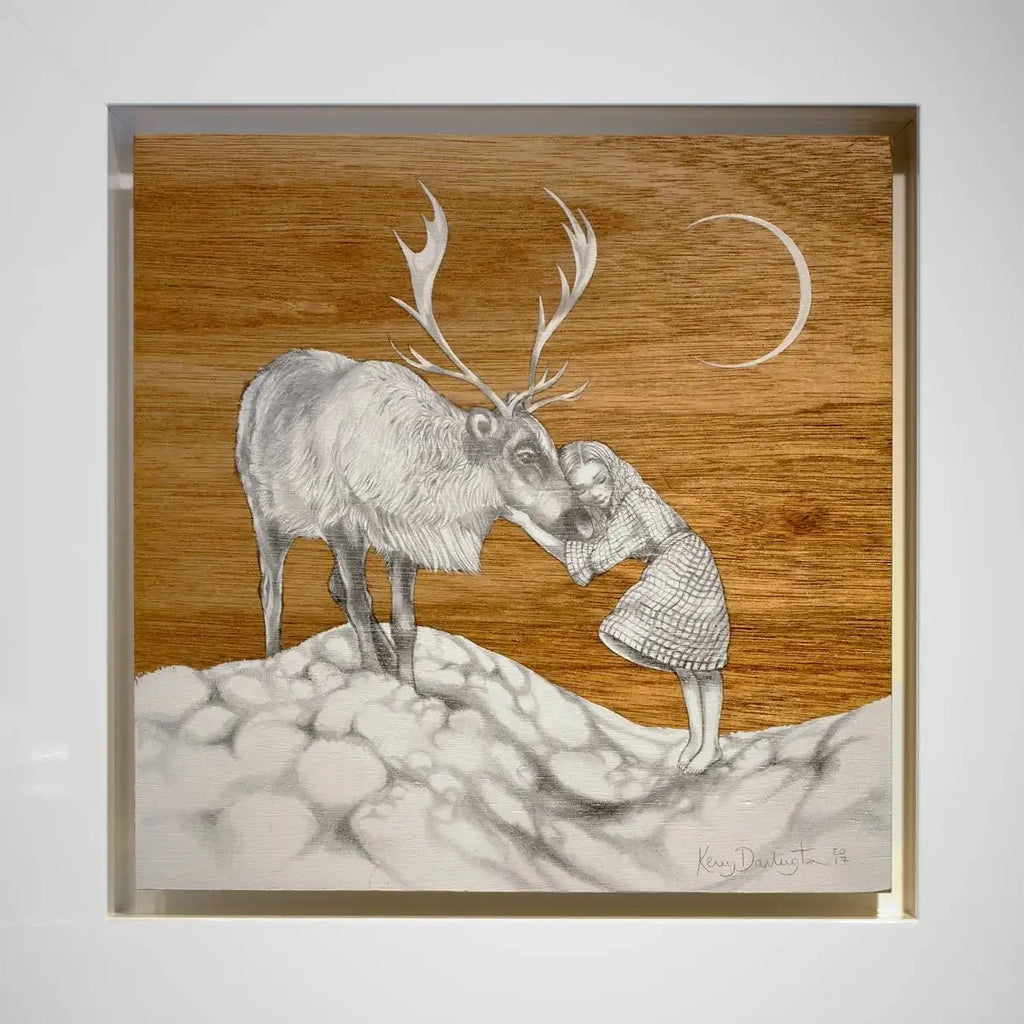 Gerda and the Reindeer - Original - SOLD by artist Kerry Darlington - Wyecliffe Galleries