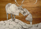 Gerda and the Reindeer - Original - SOLD by artist Kerry Darlington - Wyecliffe Galleries