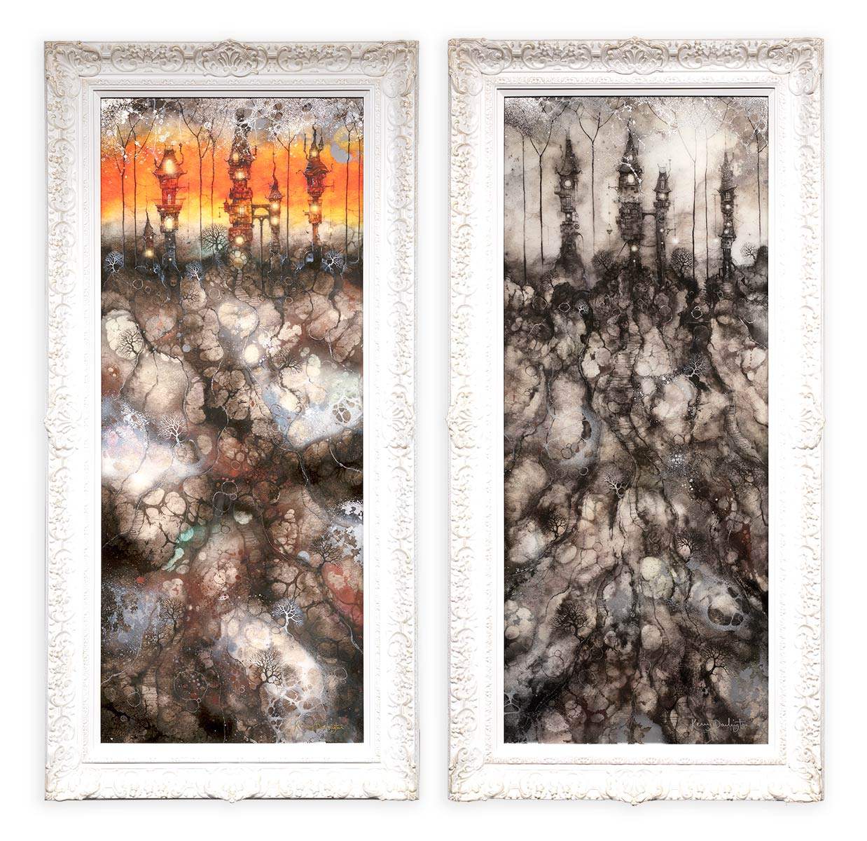 Godric's Lane & Strangeauld Place - Artist Proof - Matching Set 2018 by artist Kerry Darlington - Wyecliffe Galleries