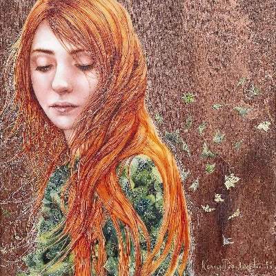 Her Book of Ivy - Original by artist Kerry Darlington - Wyecliffe Galleries