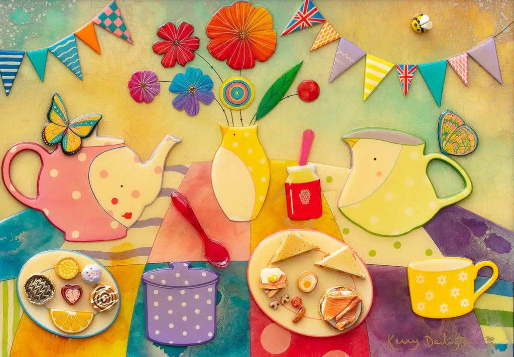 Invitation To Join Us At The Seraphine Slumber Pots High Tea - Original SOLD by artist Kerry Darlington - Wyecliffe Galleries