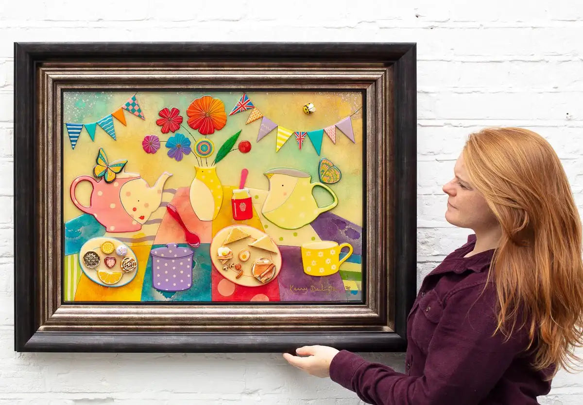 Invitation To Join Us At The Seraphine Slumber Pots High Tea - Original SOLD by artist Kerry Darlington - Wyecliffe Galleries