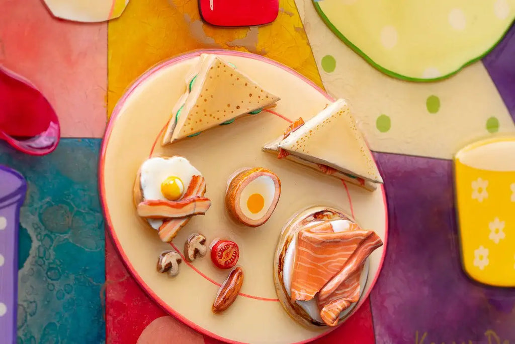 Invitation To Join Us At The Seraphine Slumber Pots High Tea - Original SOLD by artist Kerry Darlington - Wyecliffe Galleries