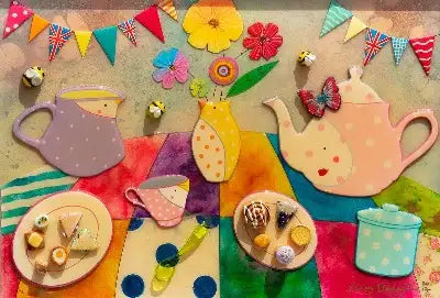 Lady Agatha Cromwell's Travelling Tea Room - Original - SOLD by artist Kerry Darlington - Wyecliffe Galleries