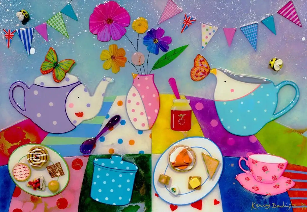 Lady Harriet's Vintage Travelling Tea Room - Original - SOLD by artist Kerry Darlington - Wyecliffe Galleries