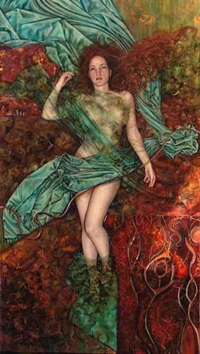 Lady of the Lake (Gwannag Annwn) - ORIGINAL - SOLD by artist Kerry Darlington - Wyecliffe Galleries