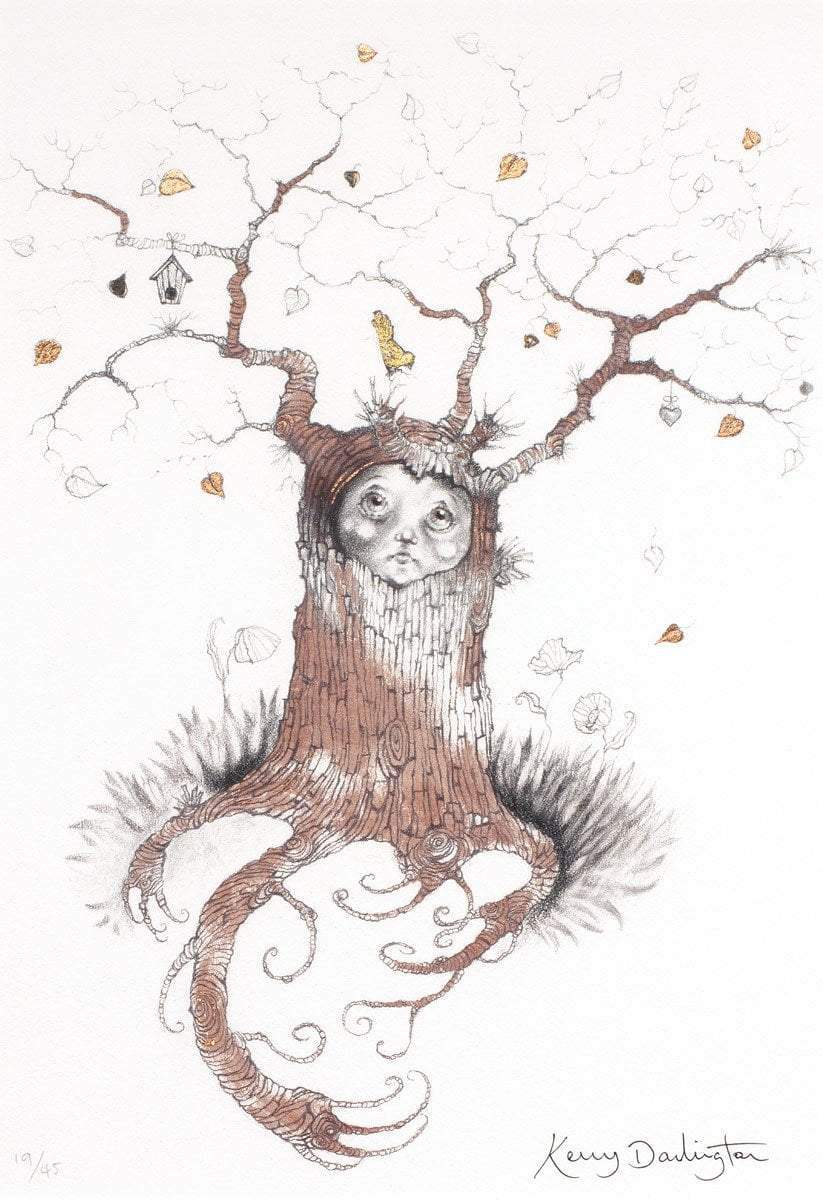 Little Tree Spirit - Rare Remarque - SOLD OUT by artist Kerry Darlington - Wyecliffe Galleries