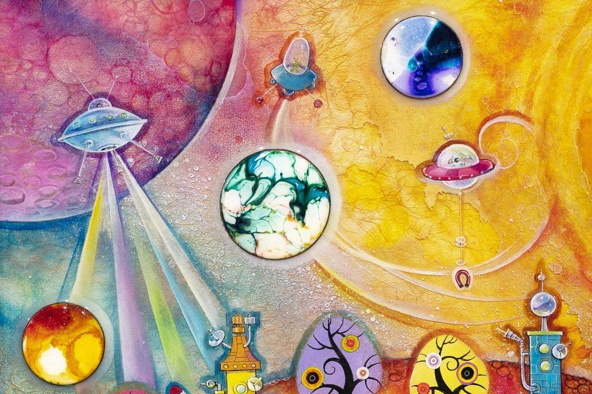 Lollipop Galaxy - Original - SOLD by artist Kerry Darlington - Wyecliffe Galleries