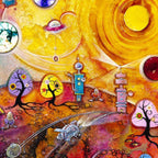 Lollipop Galaxy - Original - SOLD by artist Kerry Darlington - Wyecliffe Galleries