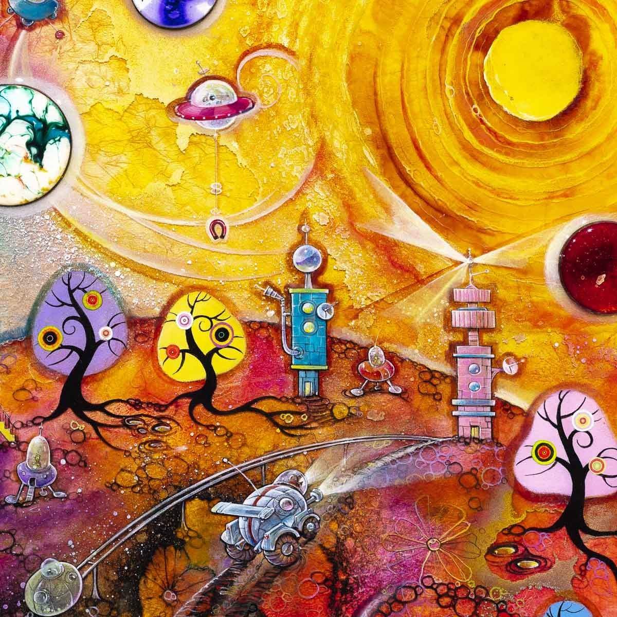 Lollipop Galaxy - Original - SOLD by artist Kerry Darlington - Wyecliffe Galleries