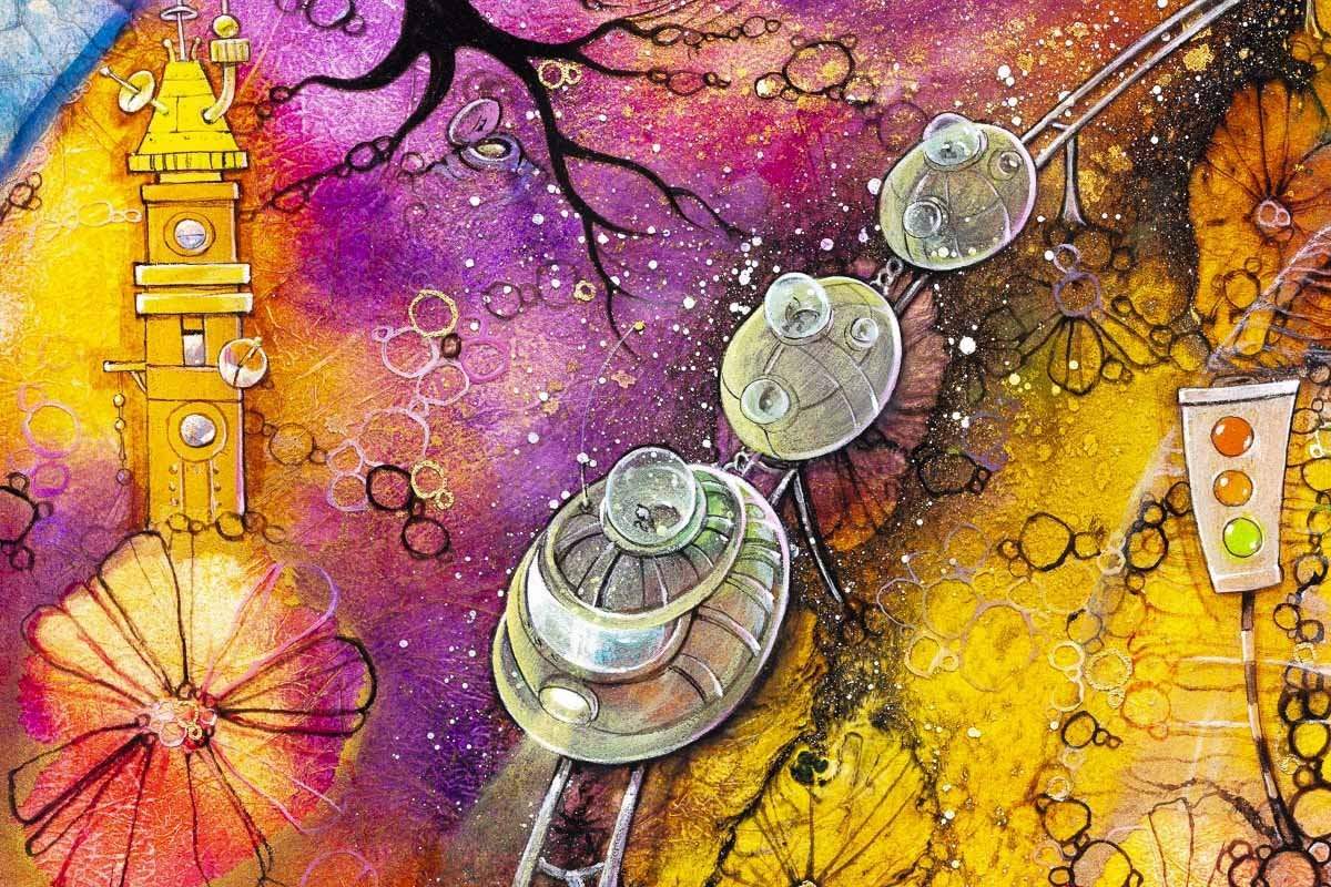 Lollipop Galaxy - Original - SOLD by artist Kerry Darlington - Wyecliffe Galleries