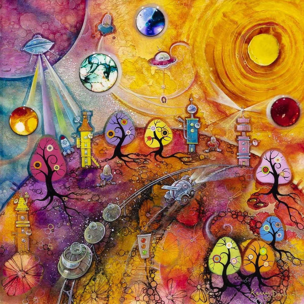 Lollipop Galaxy - Original - SOLD by artist Kerry Darlington - Wyecliffe Galleries