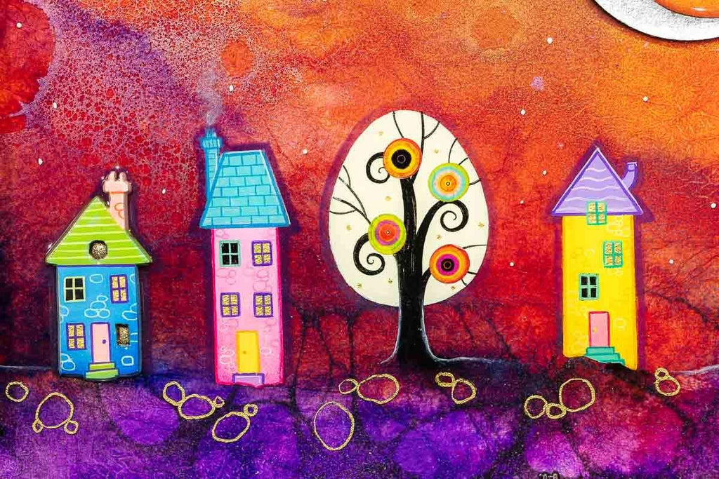 Lollipop Lane - Original - SOLD by artist Kerry Darlington - Wyecliffe Galleries