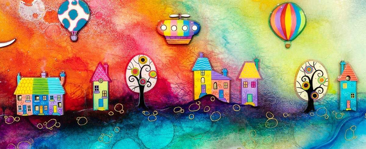 Lollipop Lane - Original - SOLD by artist Kerry Darlington - Wyecliffe Galleries