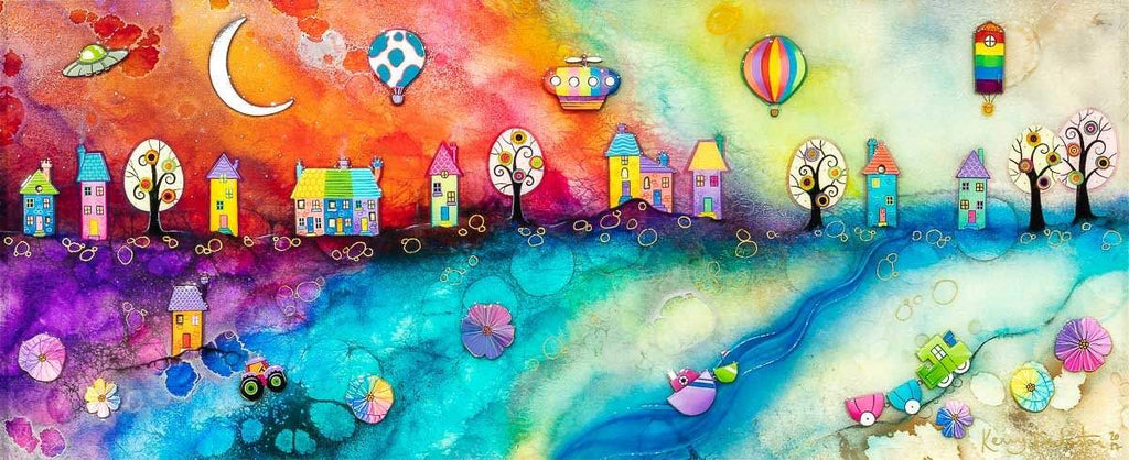Lollipop Lane - Original - SOLD by artist Kerry Darlington - Wyecliffe Galleries