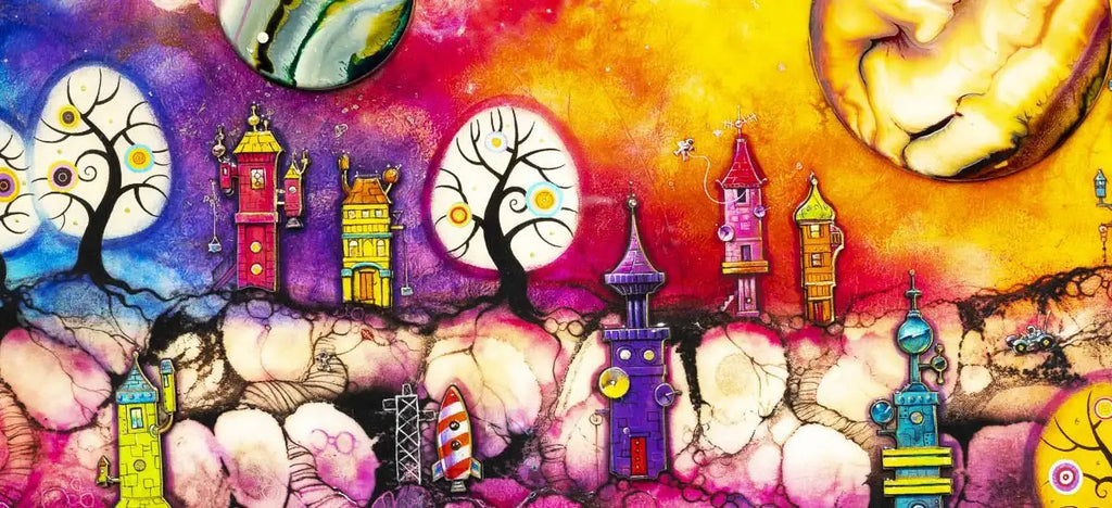 Lollipop Planet - Unique Edition by artist Kerry Darlington - Wyecliffe Galleries