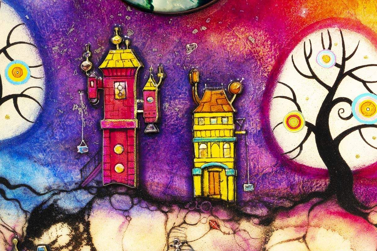 Lollipop Planet - Unique Edition by artist Kerry Darlington - Wyecliffe Galleries