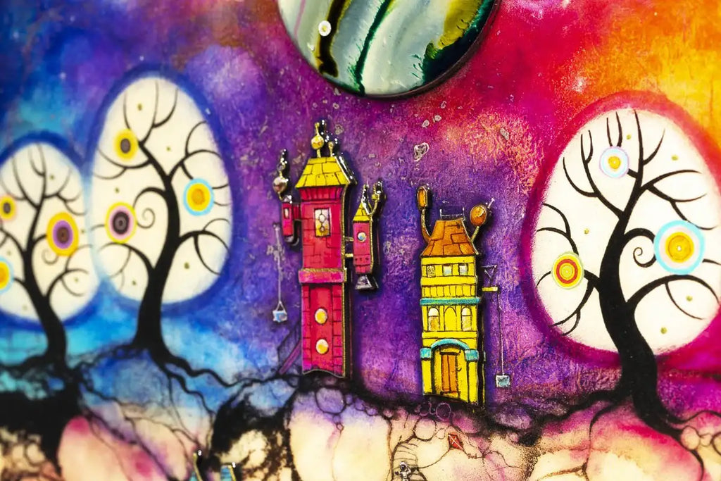 Lollipop Planet - Unique Edition by artist Kerry Darlington - Wyecliffe Galleries