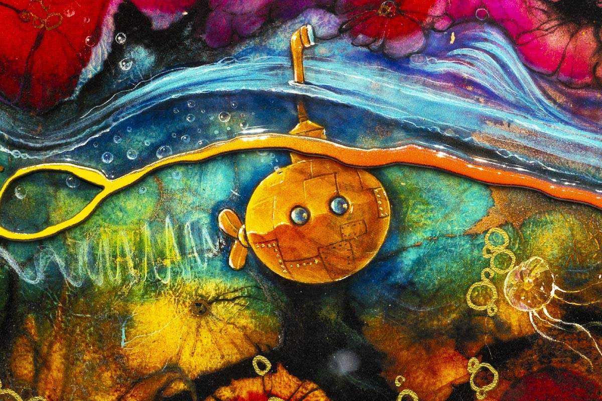 Lollipop Planet - Unique Edition by artist Kerry Darlington - Wyecliffe Galleries