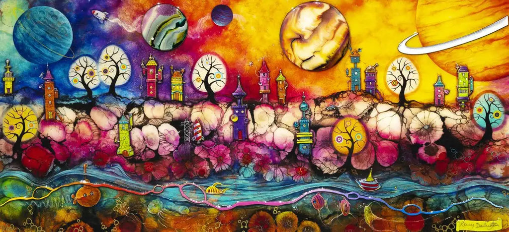 Lollipop Planet - Unique Edition by artist Kerry Darlington - Wyecliffe Galleries