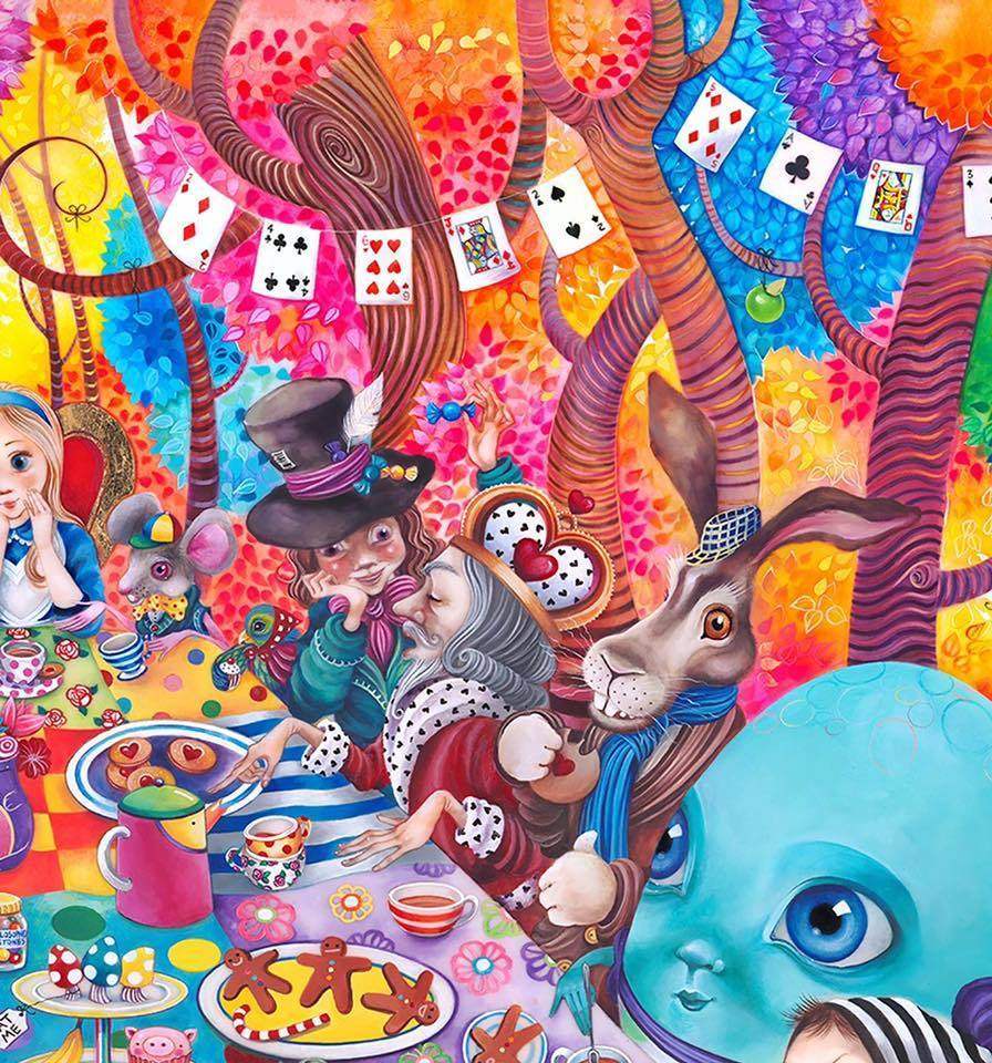 A Mad Tea-Party - Original - SOLD by artist Kerry Darlington - Wyecliffe Galleries