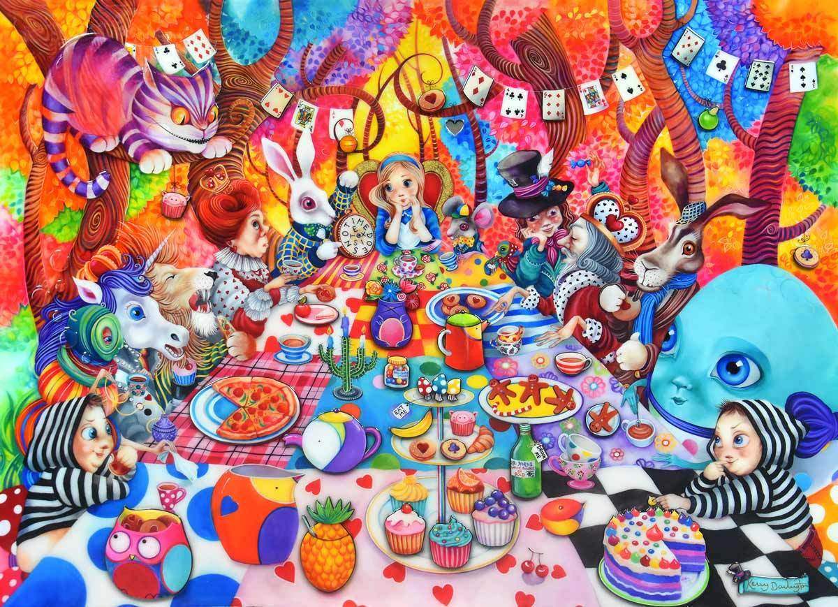 A Mad Tea-Party - Original - SOLD by artist Kerry Darlington - Wyecliffe Galleries