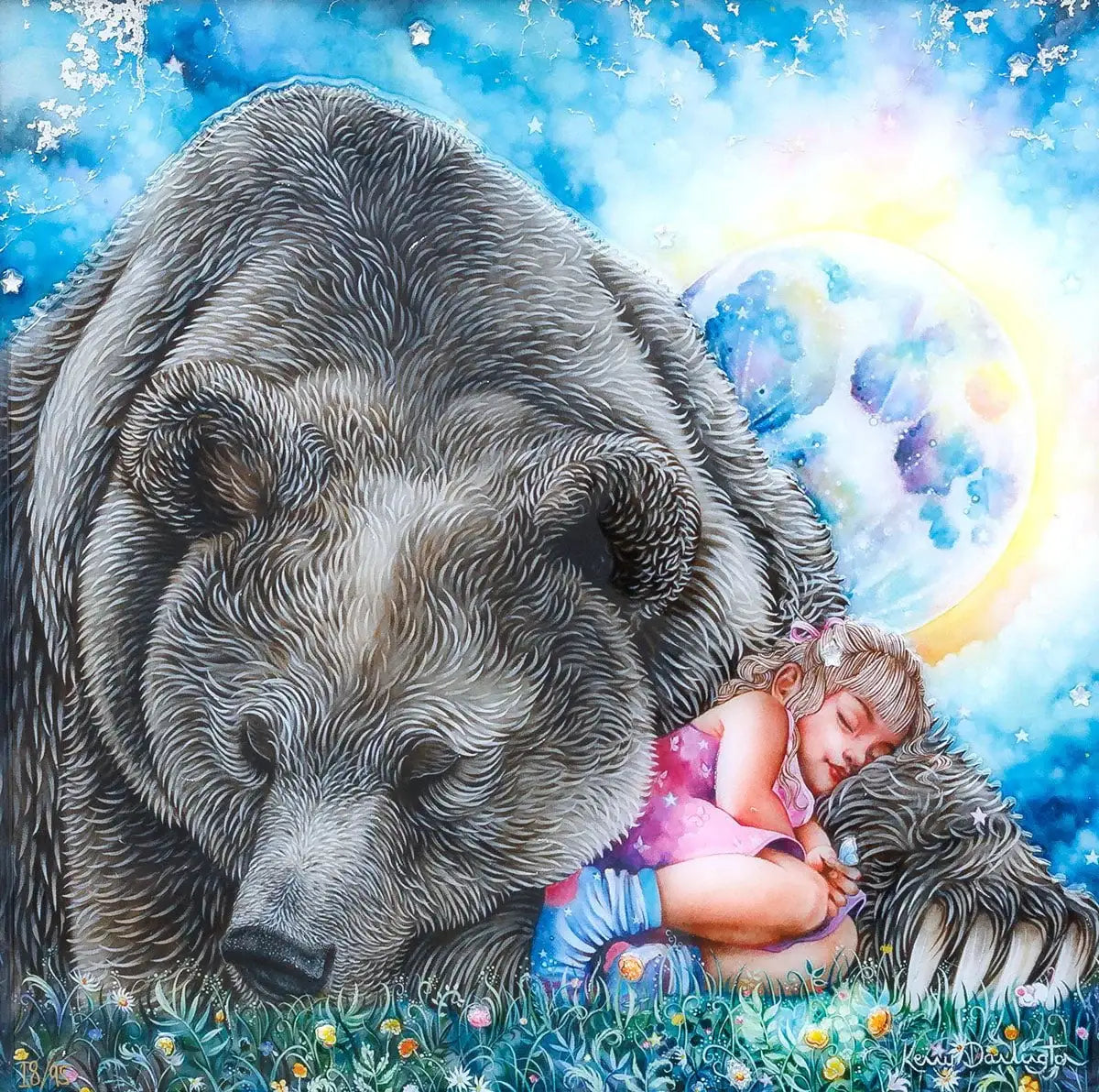 MoonBear - Edition by artist Kerry Darlington - Wyecliffe Galleries