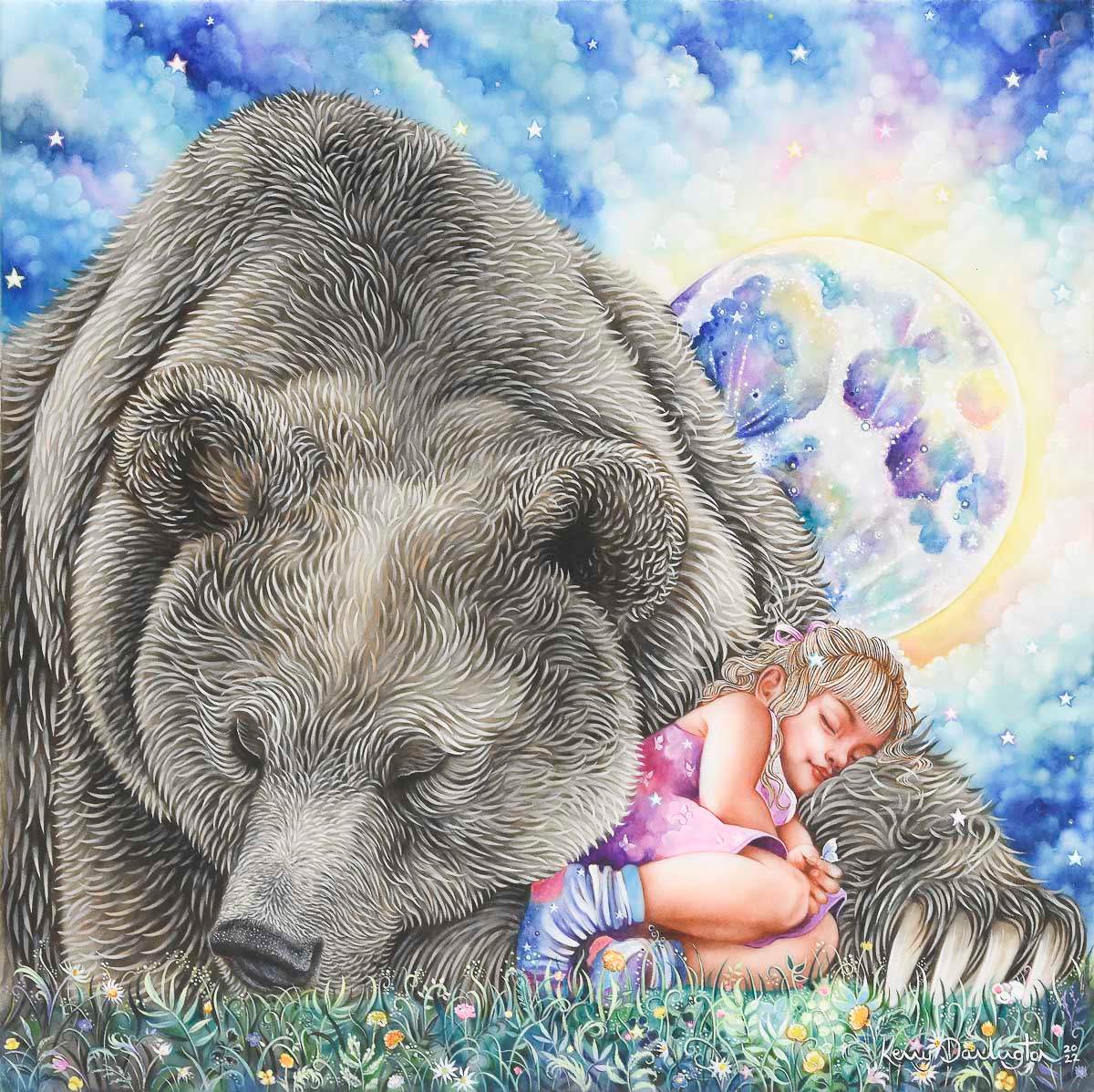 MoonBear - Original - SOLD by artist Kerry Darlington - Wyecliffe Galleries