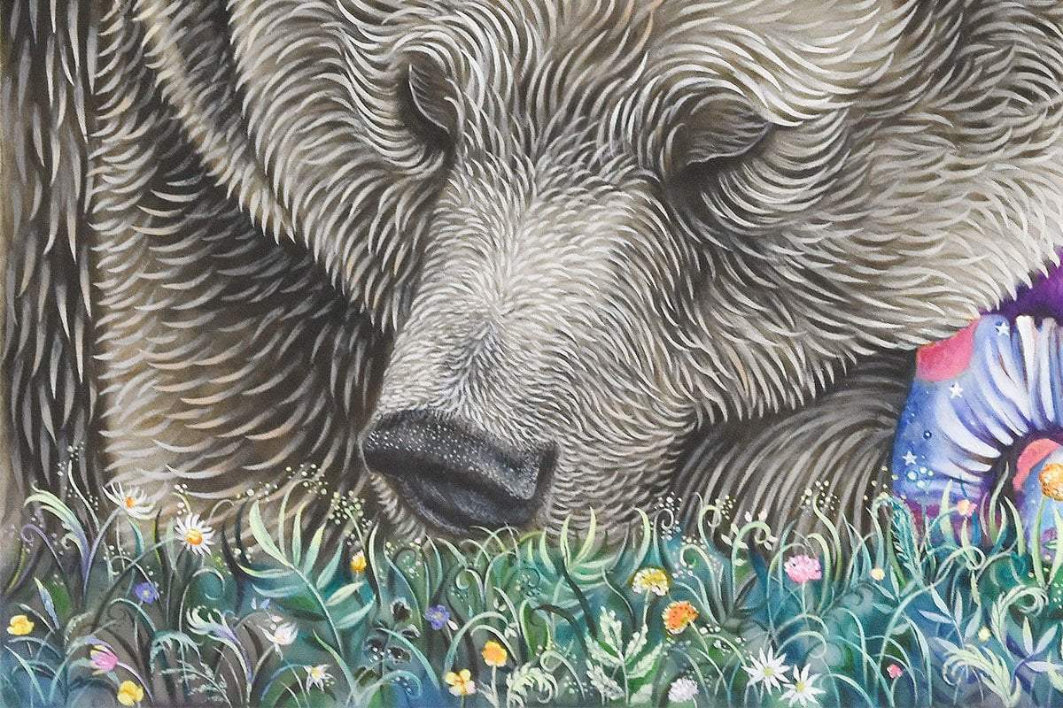 MoonBear - Original - SOLD by artist Kerry Darlington - Wyecliffe Galleries