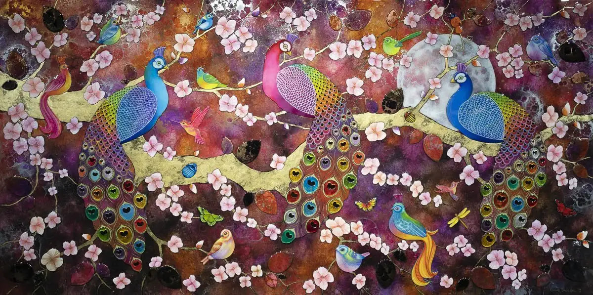 Moonlight Symphony - Original - SOLD by artist Kerry Darlington - Wyecliffe Galleries