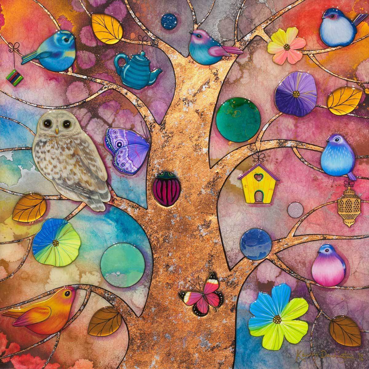 Night Birds - Original - SOLD by artist Kerry Darlington - Wyecliffe Galleries