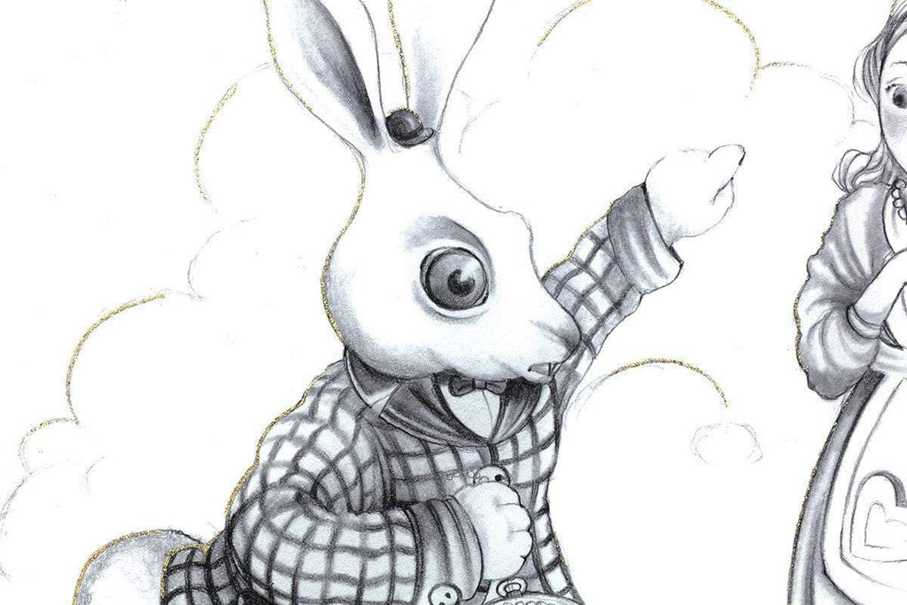 Oh My Fur and Whiskers & We're All Mad Here - Matching Sketch Boutique Edition SET - SOLD OUT by artist Kerry Darlington - Wyecliffe Galleries