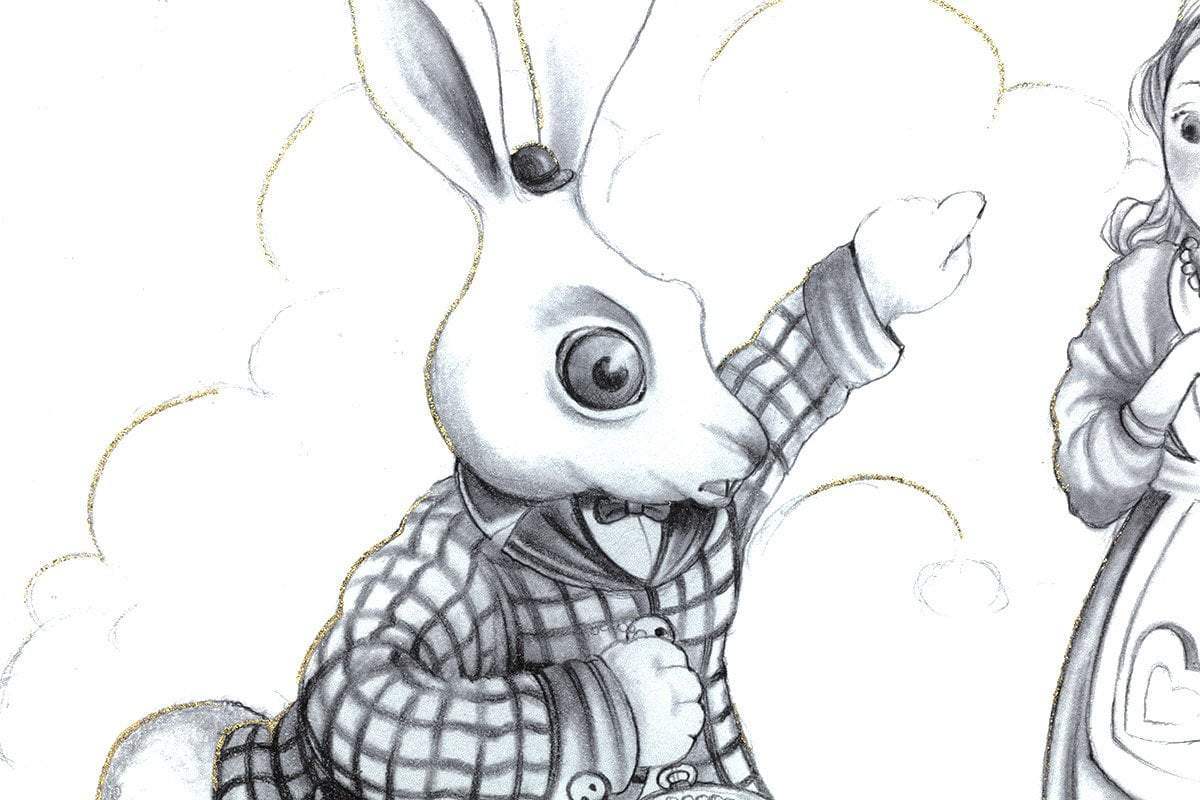 Oh My Fur and Whiskers & We're All Mad Here - Matching Sketch Boutique Edition SET - SOLD OUT by artist Kerry Darlington - Wyecliffe Galleries