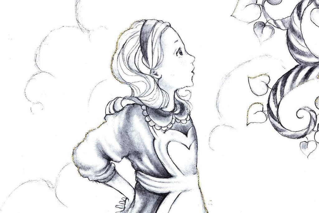 Oh My Fur and Whiskers & We're All Mad Here - Matching Sketch Boutique Edition SET - SOLD OUT by artist Kerry Darlington - Wyecliffe Galleries